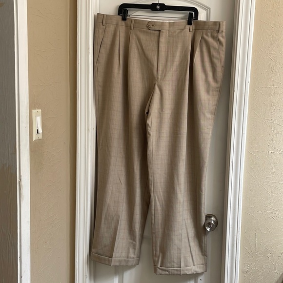 Zandello Tan Blue Stripes Mens Suit Jacket and Pants Tuxedo size 52R and 46R - Picture 11 of 17